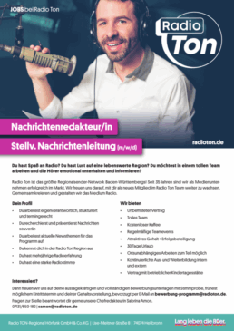 Radio Ton sucht Nachrichtenredakteur/in / Stellv. Nachrichtenleitung (m/w/d)