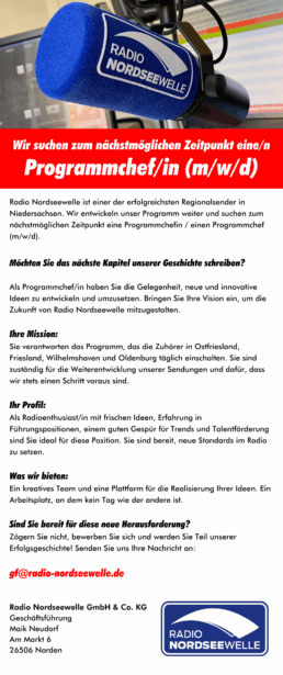Programmchef/in Radio Nordseewelle (w/m/d)